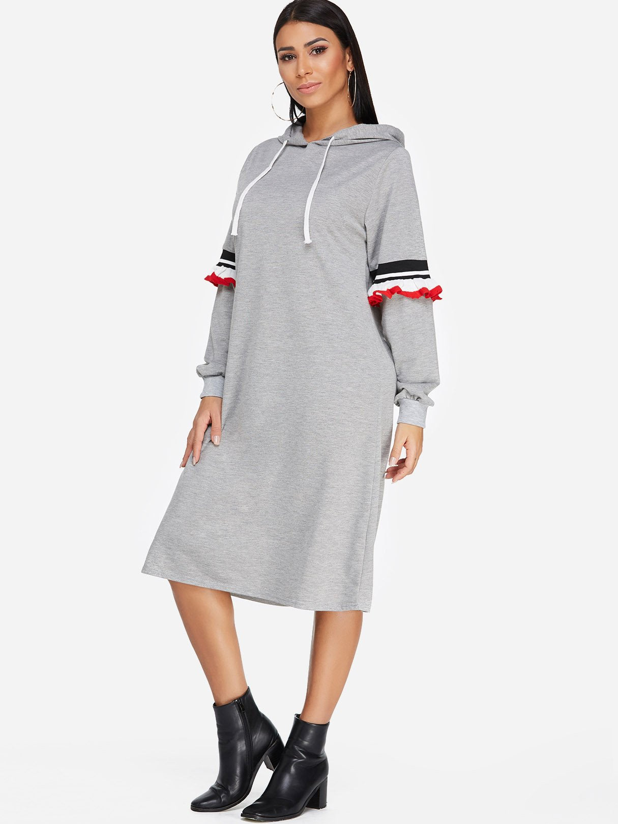 OEM Ladies Grey Midi Dresses
