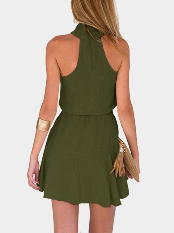 OEM ODM Ladies Green Mini Dresses