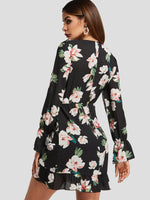 NEW FEELING Womens Black Floral Dresses