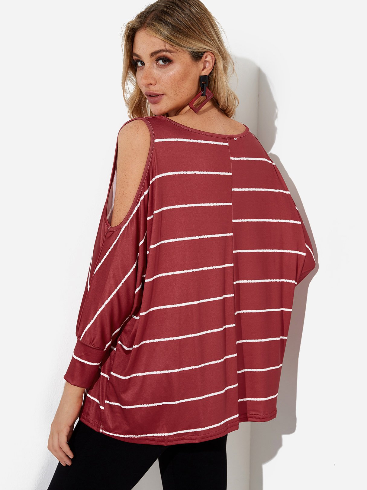 NEW FEELING Womens Burgundy T-Shirts