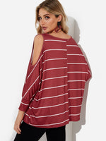 NEW FEELING Womens Burgundy T-Shirts