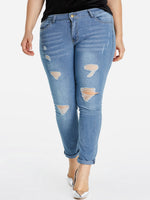 NEW FEELING Womens Light Blue Plus Size Bottoms