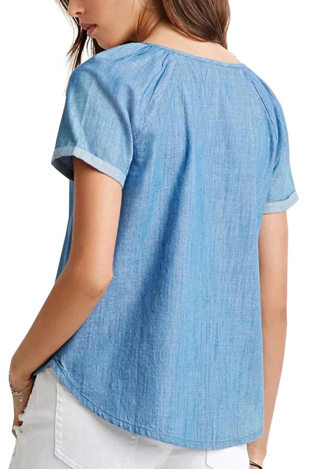 NEW FEELING Womens Blue T-Shirts