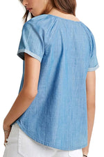 NEW FEELING Womens Blue T-Shirts