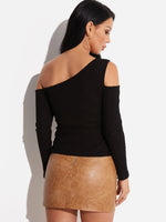 NEW FEELING Womens Black T-Shirts