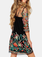 NEW FEELING Womens Black Floral Dresses