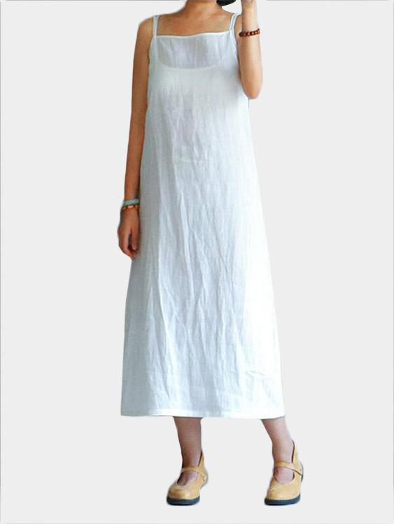 NEW FEELING Womens White Casual Dresses