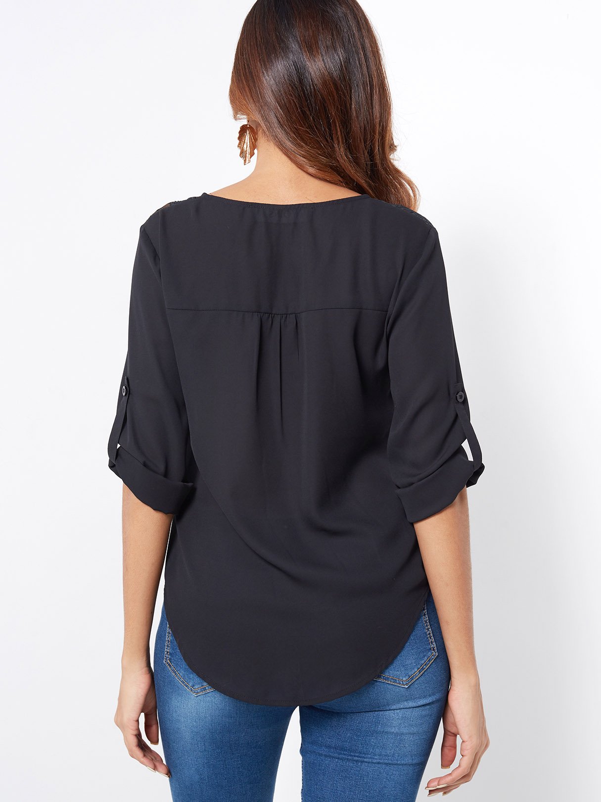 NEW FEELING Womens Black Blouses