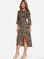 OEM Ladies Leopard Midi Dresses