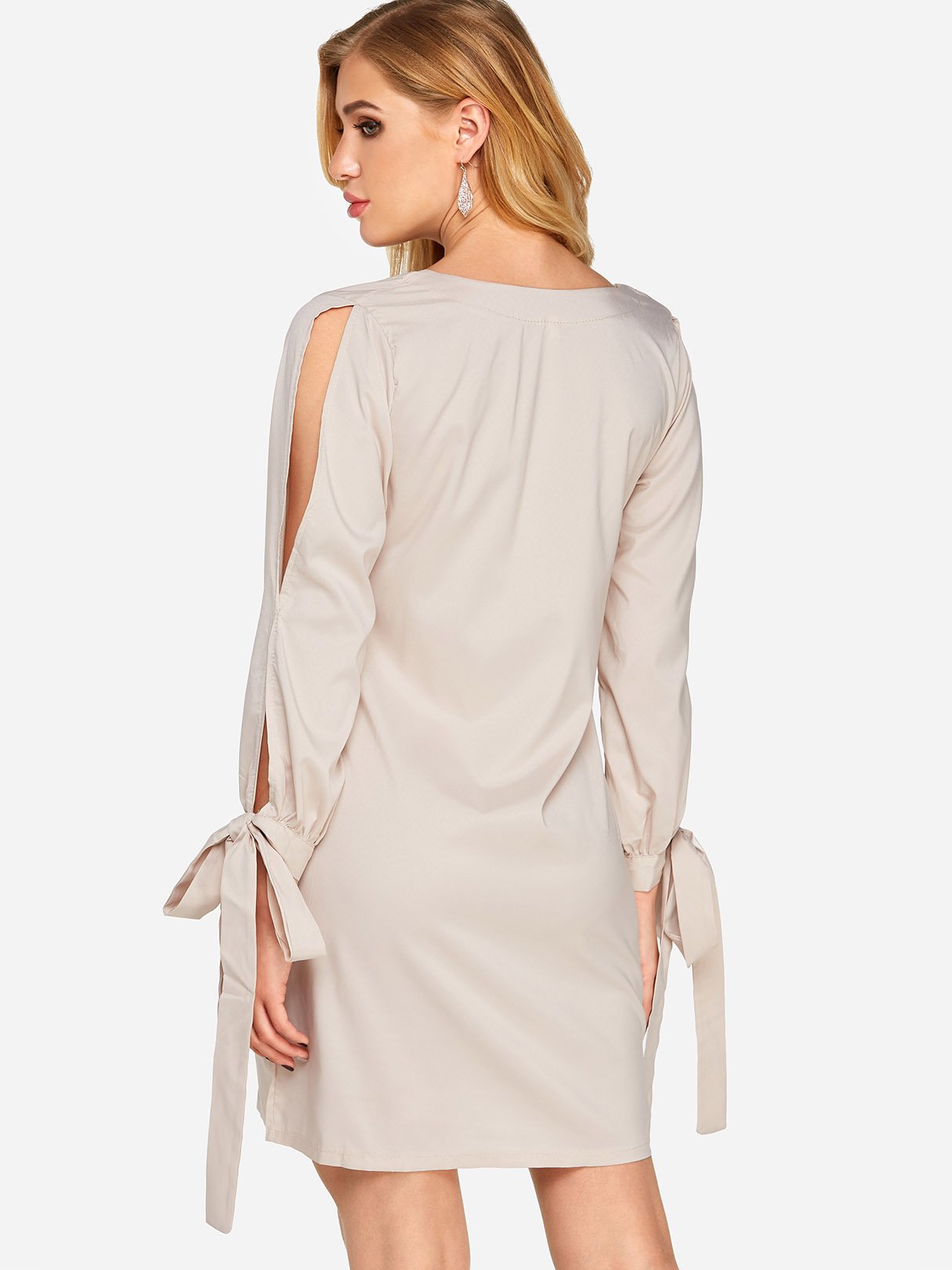 NEW FEELING Womens Apricot V-Neck Dresses