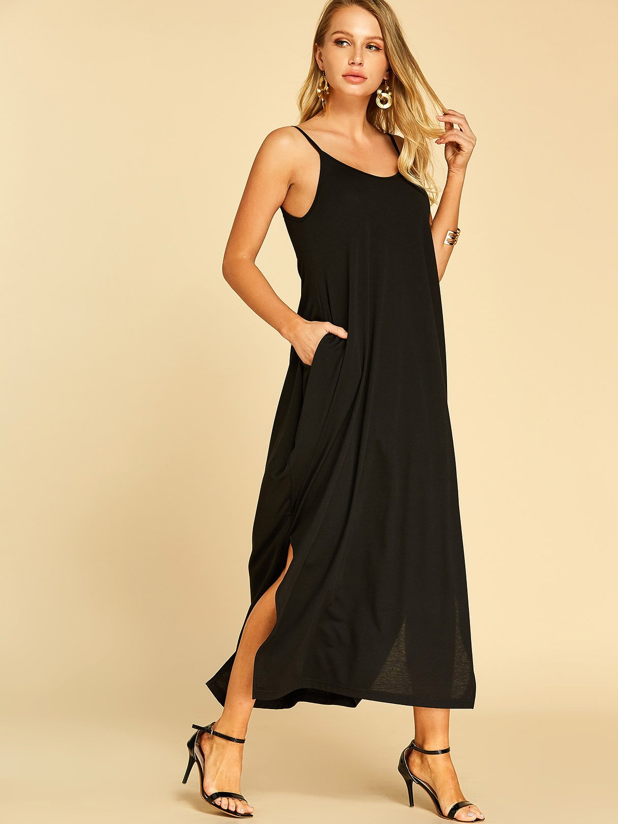 NEW FEELING Womens Black Casual Dresses