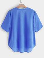 NEW FEELING Womens Sky Blue Plus Size Tops