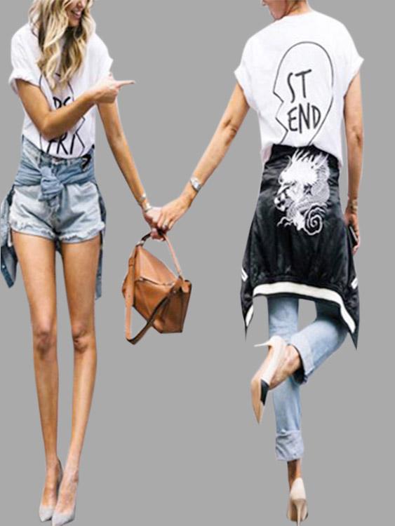 NEW FEELING Womens White T-Shirts