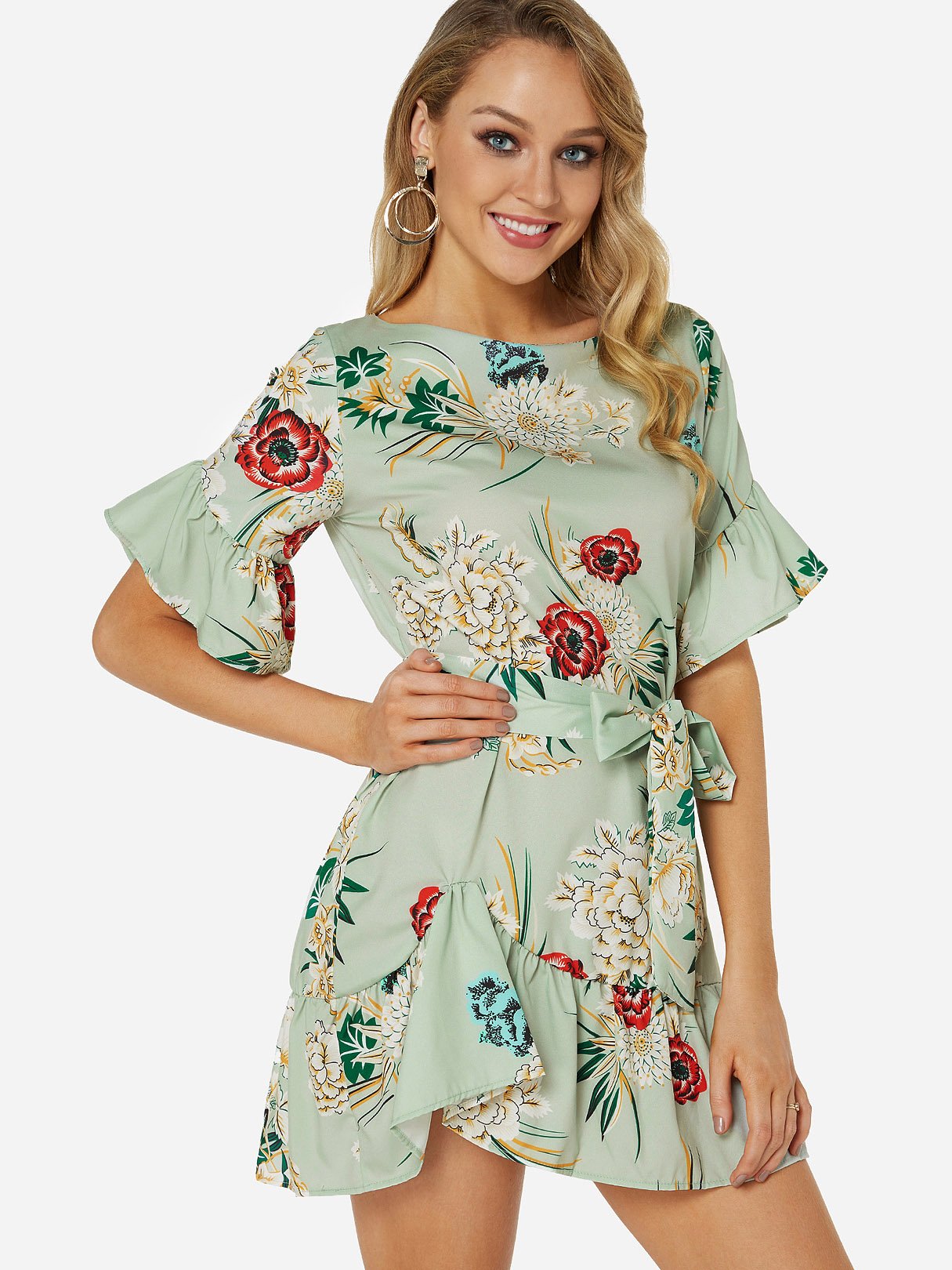ODM Mustard Yellow Floral Dress