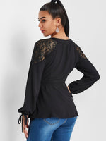 NEW FEELING Womens Black Blouses