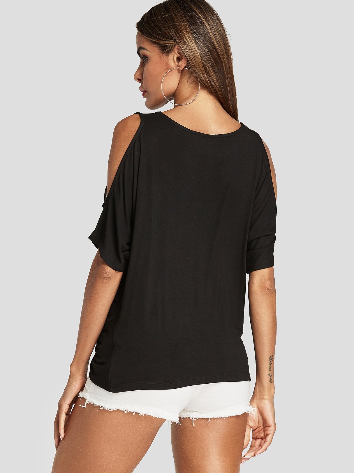 NEW FEELING Womens Black T-Shirts