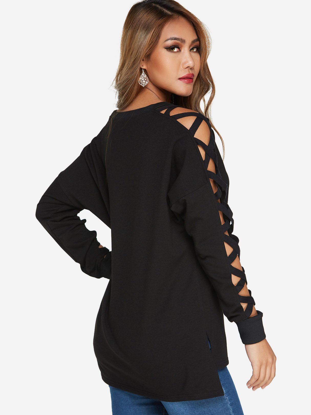 NEW FEELING Womens Black T-Shirts