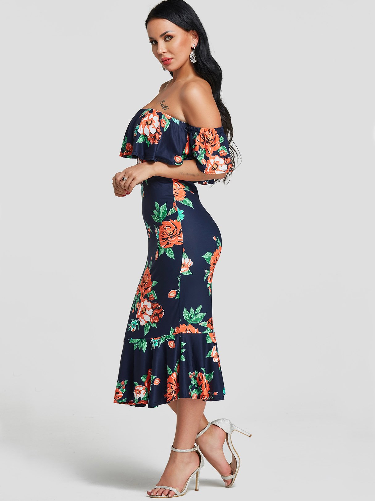 OEM Ladies Navy Maxi Dresses