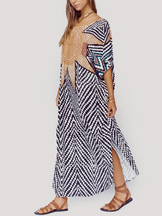 ODM Ladies Half Sleeve Beach Dresses 