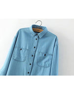 OEM Ladies Light Blue Blouses