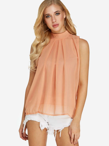 Wholesale Plain Sleeveless Ruffle Hem Tank Top