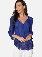 OEM Ladies Blue Blouses