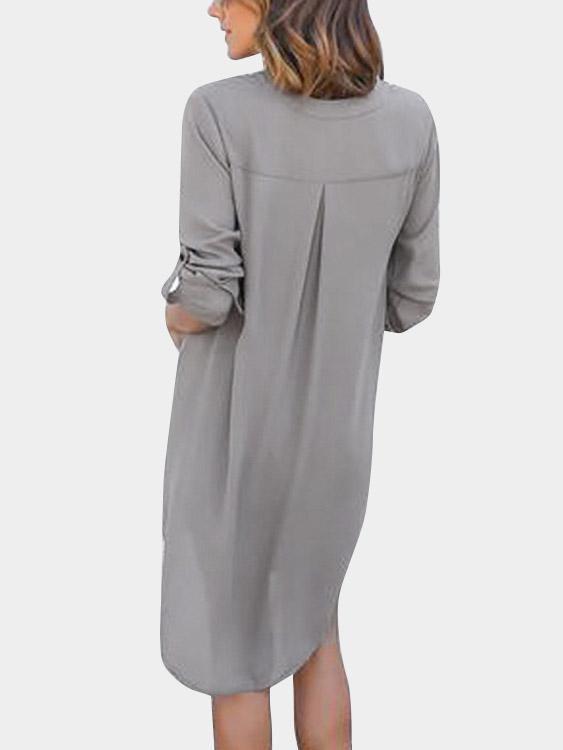 NEW FEELING Womens Grey Chiffon Dresses