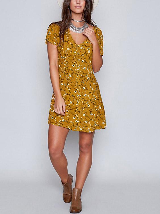 ODM Ladies Short Sleeve Mini Dress