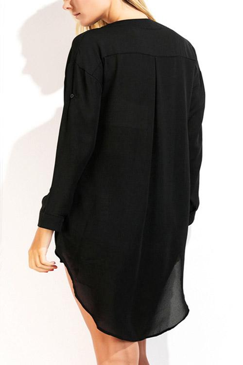 NEW FEELING Womens Black Blouses