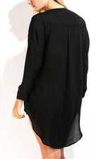 NEW FEELING Womens Black Blouses