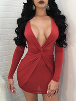 Custom Ladies Deep V Neck Sexy Dress