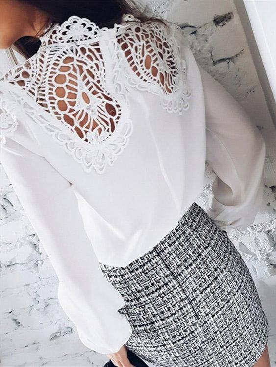 NEW FEELING Womens White Blouses