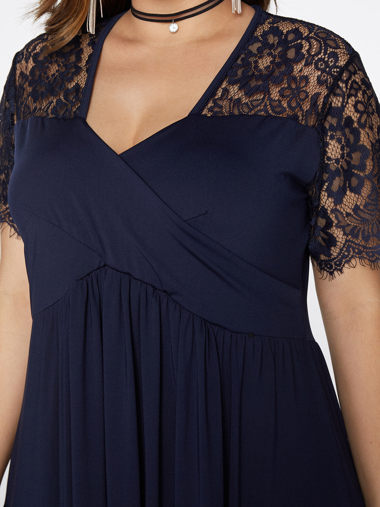 Custom Ladies V-Neck Plus Size Maxi Dress