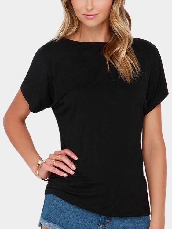 NEW FEELING Womens Black T-Shirts