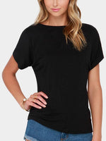 NEW FEELING Womens Black T-Shirts