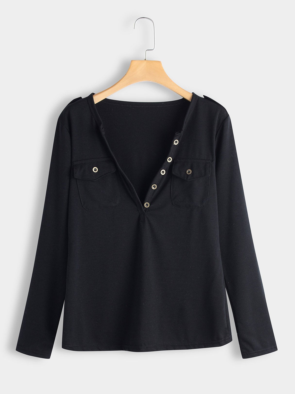 NEW FEELING Womens Black T-Shirts