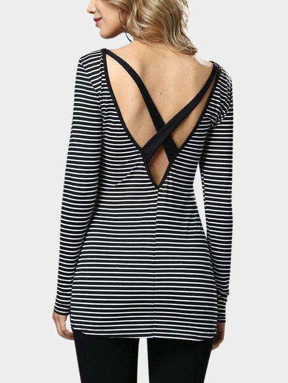 NEW FEELING Womens Striped T-Shirts