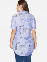 NEW FEELING Womens Blue Plus Size Tops