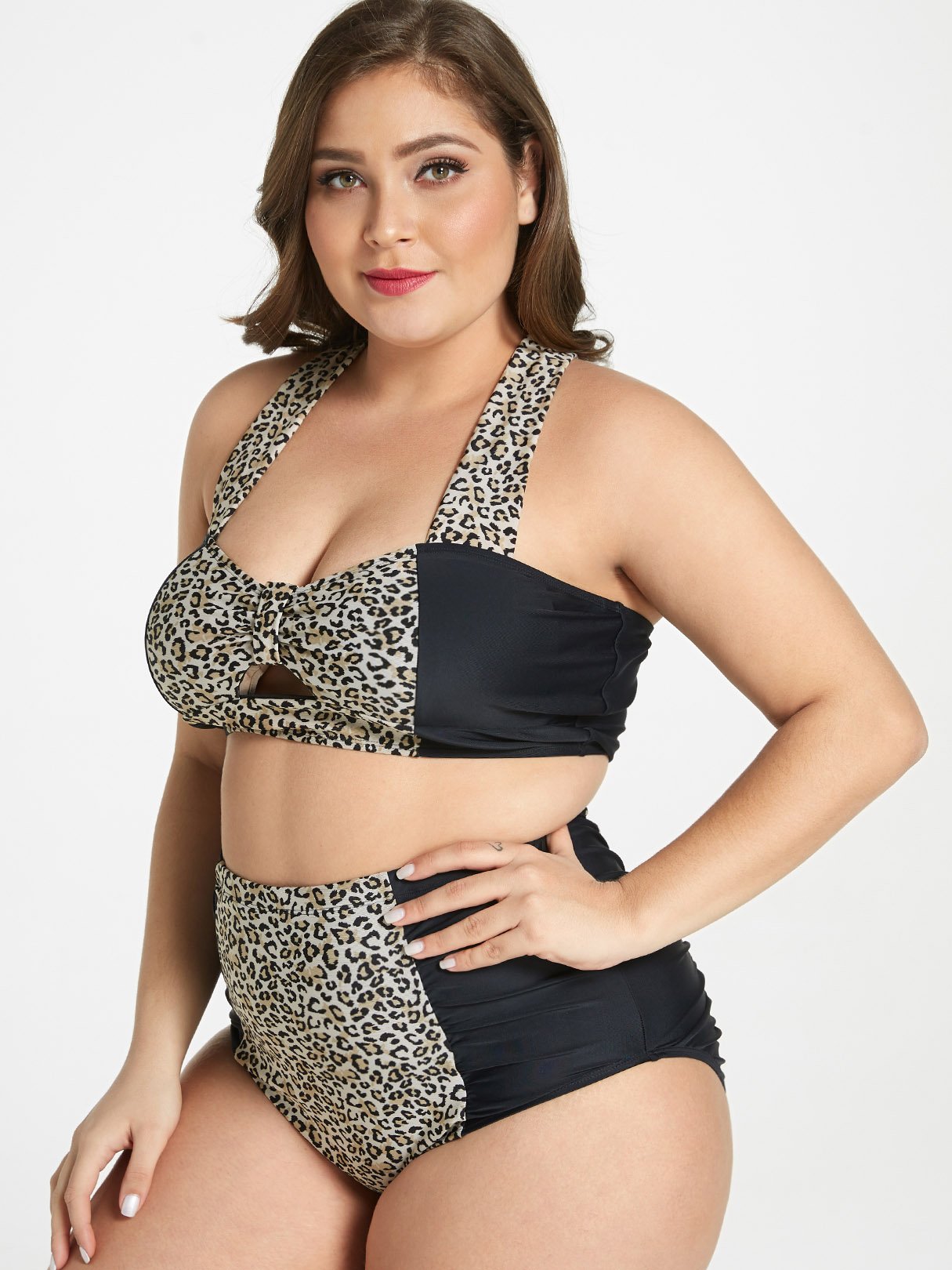OEM Ladies Leopard Plus Size Swimwear