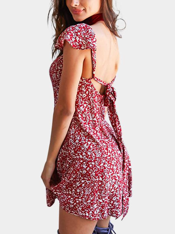 NEW FEELING Womens Burgundy Casual Dresses