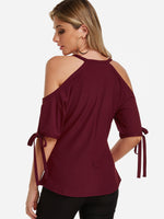NEW FEELING Womens Burgundy T-Shirts