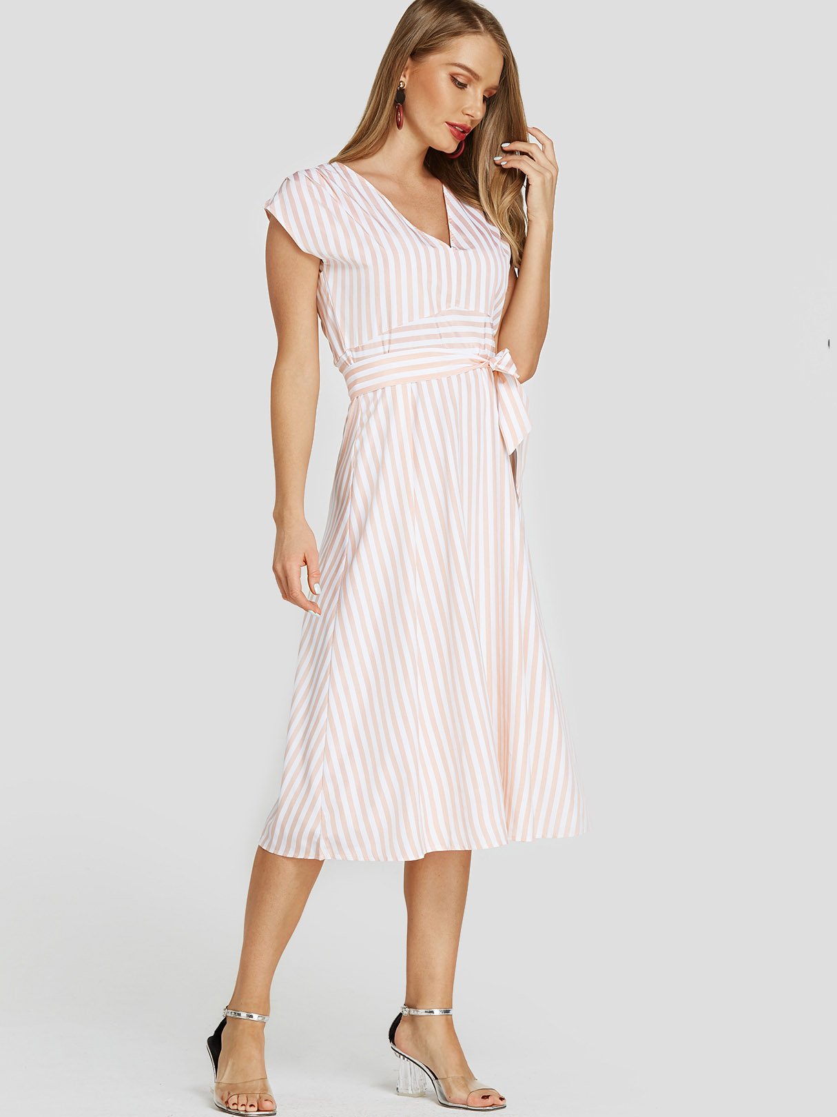 OEM Ladies Pink Midi Dresses