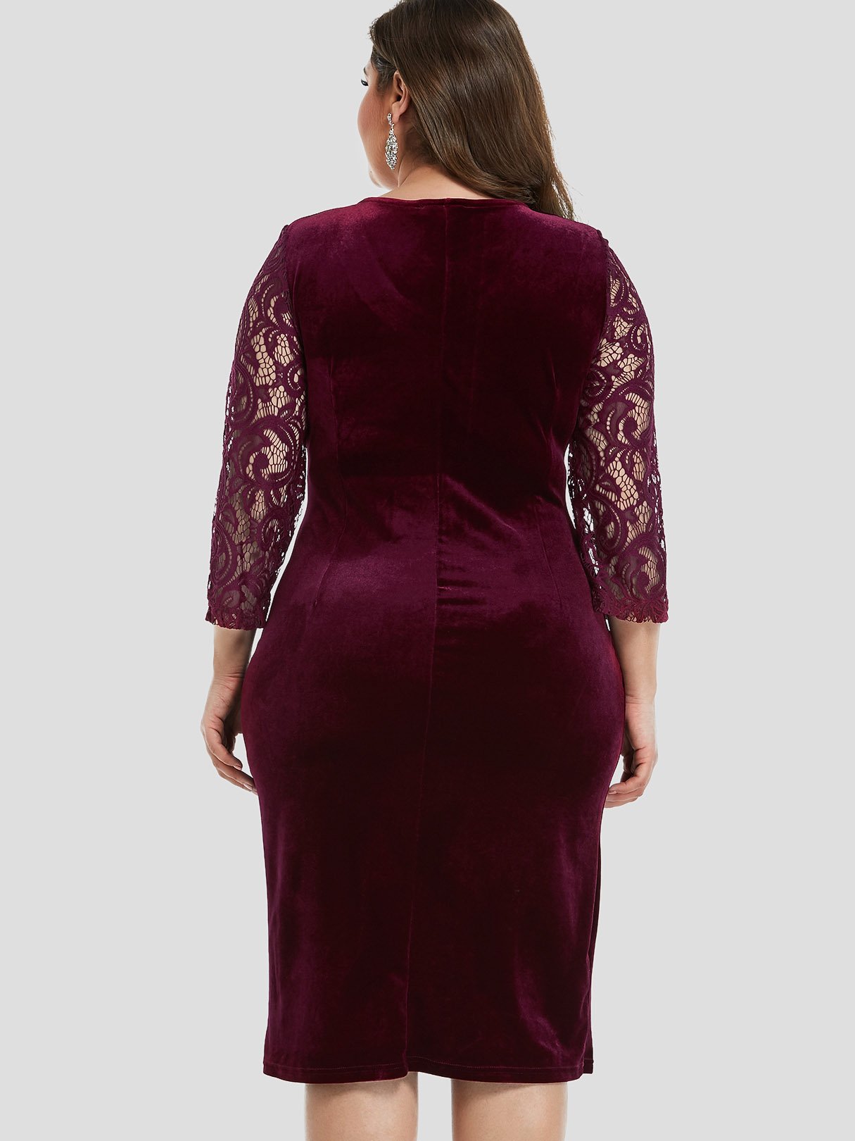 NEW FEELING Womens Burgundy Plus Size Dresses