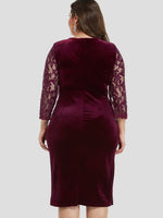 NEW FEELING Womens Burgundy Plus Size Dresses