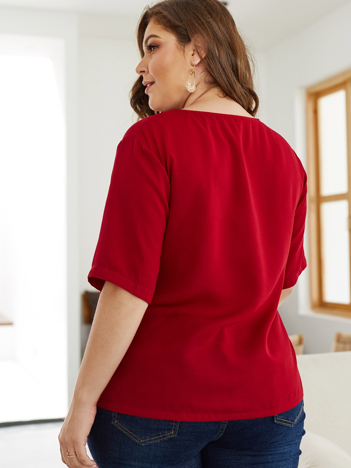 OEM ODM Womens Half Sleeve Plus Size Tops