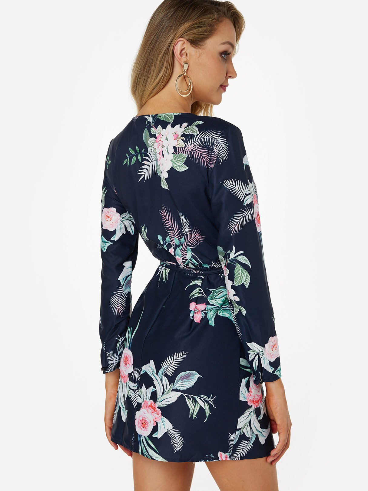 NEW FEELING Womens Navy Floral Dresses