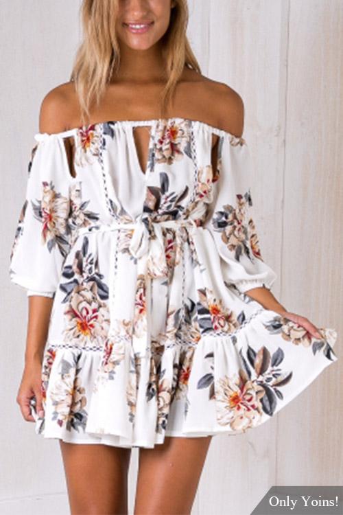 OEM ODM Womens 3/4 Sleeve Mini Dress