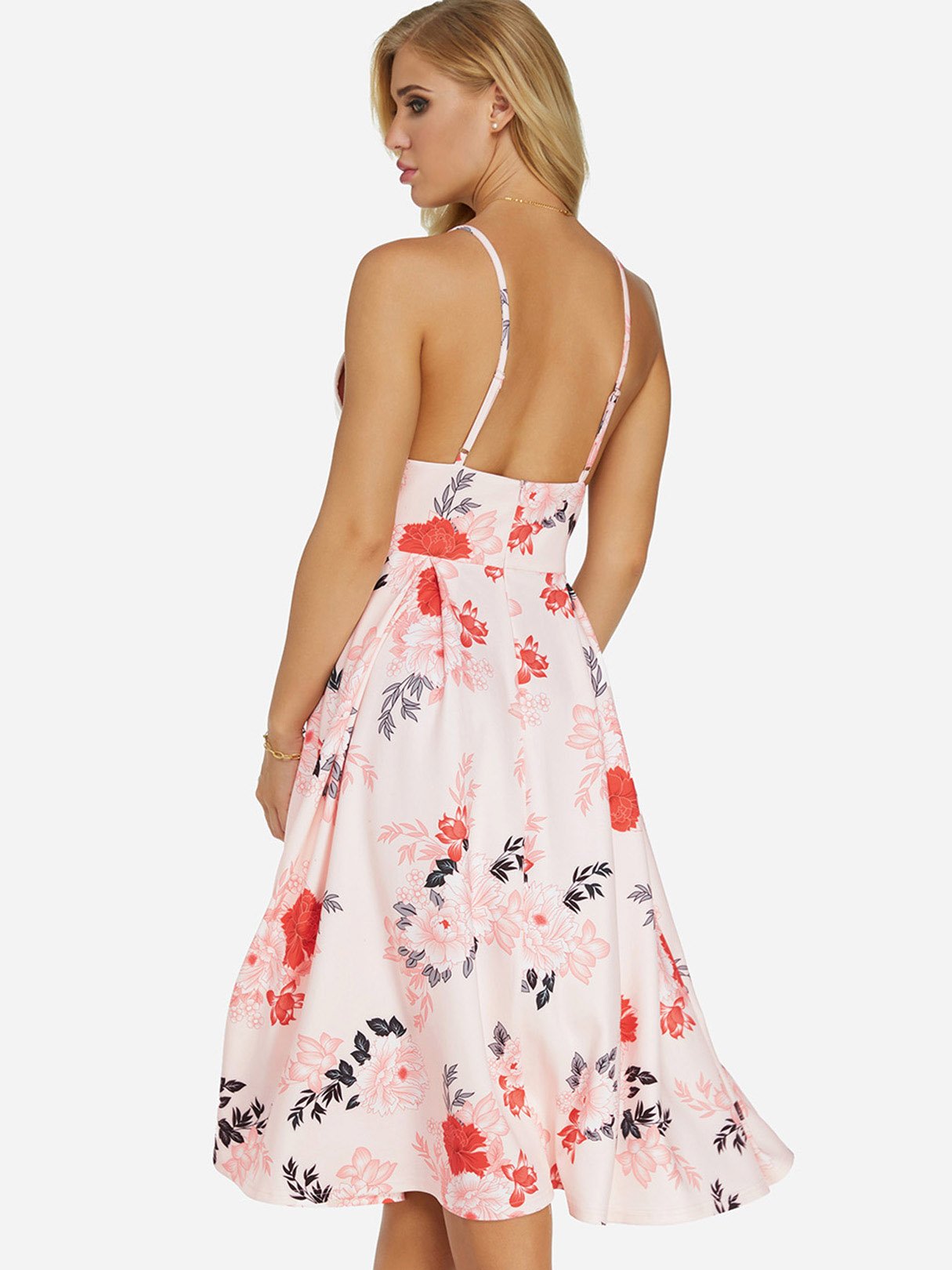 NEW FEELING Womens Pink Floral Dresses