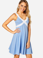 OEM Ladies Blue Mini Dresses