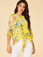 NEW FEELING Womens Yellow Blouses